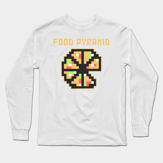 Food Pyramid. Pizza pixel art Long Sleeve T-Shirt by aceofspace